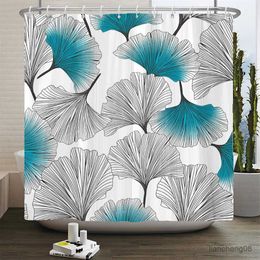 Shower Curtains Minimalist style Leaves Shower Curtains Watercolor Boho Floral Waterproof Morden Bathroom Bathtub Curtain Room Decor