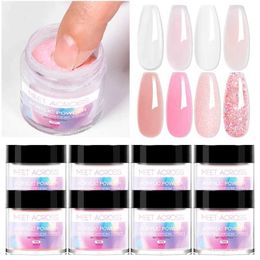 Nail Polish MEET ACROSS 10g Clear White Pink Acrylic Powder Acrylic Nail Polymer For French Nail Extension No Need Lamp Cure Manicure Y240425