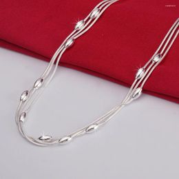 Catene 925 ciondoli in argento sterling collana per perle per donne accessori per feste di moda di lusso gioielli di natale