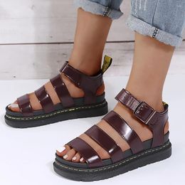 Casual Shoes Open Toe Fashion Women's Sandals Summer 2024 Soft Sexy Womens Wedge Buckle Orthopaedic Sandal Footwear Female