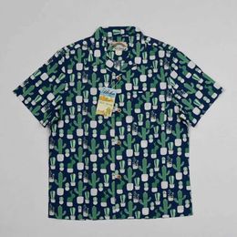 Mäns casual tröjor Bob Dong Cactus Camp Shirts Summer Aloha Hawaii Kort ärm tee -skjortor unisex 240424