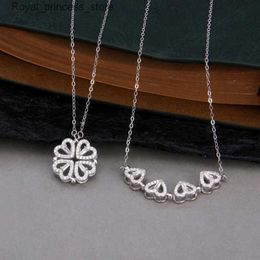 Pendant Necklaces Classic niche design peach hearts one two pieces necklace ladies love lucky star necklace Christmas gift Q240426