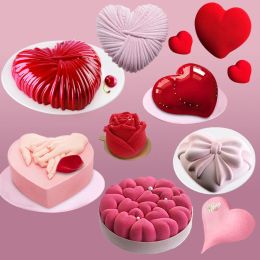 Moulds Heart Mousse Pastry Moulds Silicone Cake Molds Valentine's Day Rose Dessert Baking Tools Kitchen Bakeware