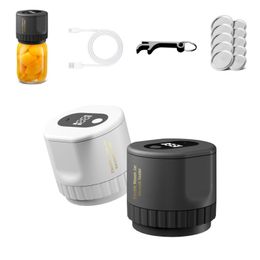Electric Mason Jar Vacuum Sealer, Compatible with Wide and Regular Mouth Mason Jars, Integration Vacuum Machine - Black/White