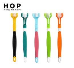 Three Sided Pet Toothbrush Beauty Tools Addition Bad Breath Tartar Teeth Dental Care Dog Cat Tooth Cleaning Mouth Brush290P2277990