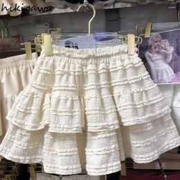 Skirts Sweet Japanese Skirt For Women 2024 Faldas Mujer De Moda Fashion Summer Jupe High Waist Lace A-line Saia Cute Mini 27v937
