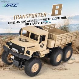 Electric/RC Car JJRC Q68 Q69 RC Truck Transport Toy 1 18 2.4G Six Wheel Remote Control Military Truck med LED Light Vacuum Return To Schooll2404