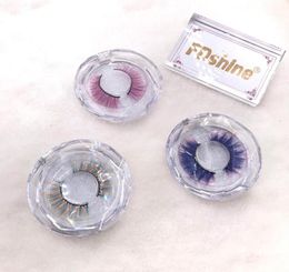 FDshine New 3D Natural Lashes Colorful Beauty Eyelashes For Make Up With Clear Lash Case Customized Logo Accepted2902240