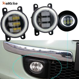 EEMRKE Led Fog Lights Assembly 30W/ 40W for Fiat 500 Type 312 2013 2014 2015 2016 with Clear Lens + Angel Eyes DRL Daytime Running Lights 12V PTF Car Accessories