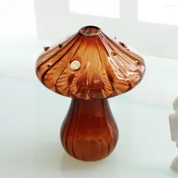 Vases Glass Flower Vase Unique Mushroom Planter For Home Decoration Plant Propagation Station Adorable Women Flowers