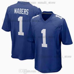 2024 Draft Pick NO.6 Football Malik Nabers Jerseys Tyler Nubin Andru Phillips Theo Johnson Tyrone Tracy Jr. Darius Muasau Blue White Red Stitched