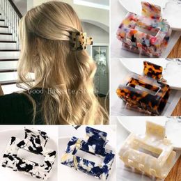 Hair Clips Barrettes Womens Acetate Clip Crab Claw Charming Leopard Solid Color Small Headwear Fashion