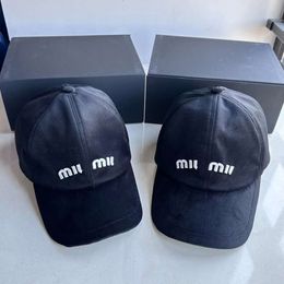 Little Mm's New Velvet Fabric Black High Version Baseball Hat Autumn and Winter Style Showcase Small Face Fashion Brand Warmth