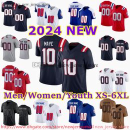 Custom S-6XL DIY 10 DrakeMaye Football Jersey 85 HunterHenry 9 MatthewJudon 15 EzekielElliott RhamondreStevenson Ja'WhaunBentley ChristianGonzalez BaileyZappe