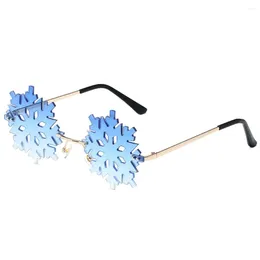 Outdoor Eyewear Fashion Rimless Snowflake Sunglasses Novelty Unique Party Eyeglasses Fun Glasses Decorations Accessories For Unisex