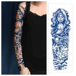 Tattoo Transfer Juice Tattoo Natural Ink Long Lasting 2 Weeks Semi-permanent Water Transfer Tattoo Stickers Large Size Arm Sleeve Tattoo Men Boy 240426