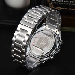 Super Lunar Overlord Series Multi functional Night Glow Quartz Mens Watch Alloy Stainless Steel Strap Classic013