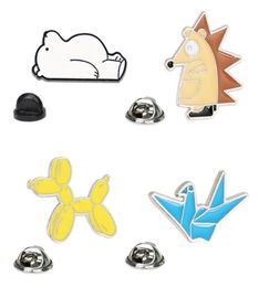 Cartoon Animal Polar bear Cranes Brooch Pins Set Funny Zinc Alloy Balloon dog Brooches for Girls Xmas Gift Badges Bag Pin4921485