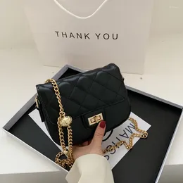 Shoulder Bags Golden Ball Handbags 2024 One-shoulder Messenger Rhombic Chain Texture All-match Handbag L1132