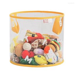 Dog Apparel Gift Basket Bucket Toy Storage Tote Bag Clear PVC