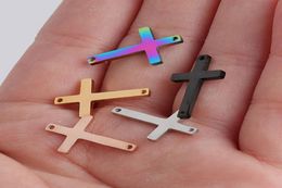 50PCS/Lot New Fashion Stainless Steel Charms Double Hole Christian Prayer Pendants DIY Jewelry Making Handcrafted Accessories8209532