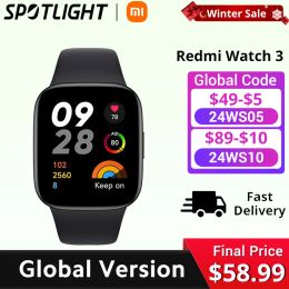 Watches Global Version Xiaomi Redmi Watch 3 GPS 1.75'' AMOLED Screen 60Hz Blood Oxygen Heart Rate Bluetooth Phone Call Smartwatch