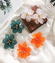 Stud 2021 Japan And South Korea Fashion Jewelry Exaggerated Big Flower Earrings Three Colors Beach Holiday For Momen12028221