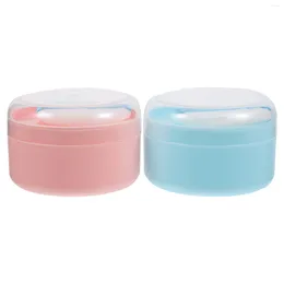 Storage Bottles 2 Pcs Powder Puff Empty Box Body Container Baby Case With Puffs