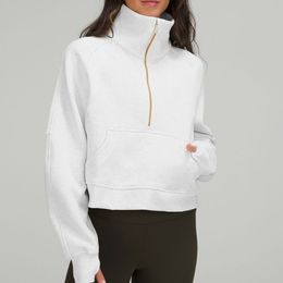Women Designer Hoodie Yoga Stand collar hoodie fitness running Casual Fashion no cap pullover sweater sweatshirt Streetwear Loose 273Y