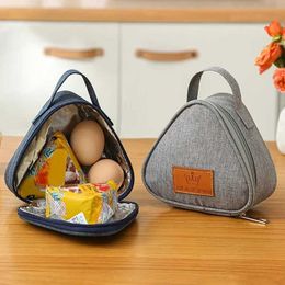 Bento Boxes Triangle insulated lunch bag thick heat cooler bento box food carrier portable travel and picnic storage container Q240427