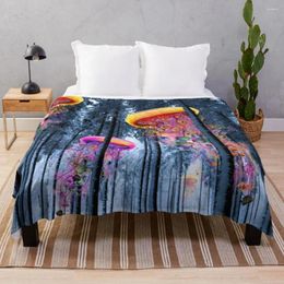 Blankets Winter Forest Of Electric Jellyfish Worlds Throw Blanket Luxury Flannel Fabric Furry For Sofa Thin