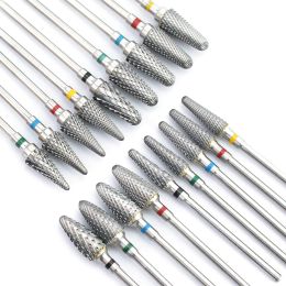 Bits 1PCS Ceramic Carbide Tungsten Nail Drill Burr Bits Cone Milling Cutter For Manicure Machine Electric Drill Bit Machine Nail Tool