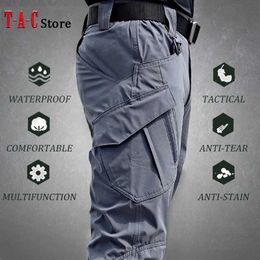 Men's Pants Tactical cargo pants mens outdoor waterproof SWAT combat military camouflage suit Trousers casual multi pocket mens work joggerL2403