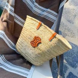 Fashion Mens TEEN TRIOMPHES basket Shoulder beach Bags Luxury Womens handbag Straw weave Crossbody shopping bags strap weekender Crochet bucket designer tote bag