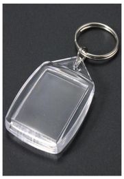 50 Pcs Clear Acrylic Plastic Blank Keyrings Insert Passport Po Keychain Keyfobs Keychian Key Chain Ring222W5552688