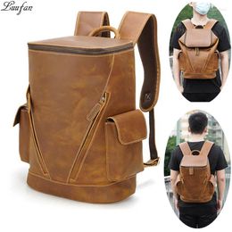 Backpack Luufan Large Capacity For Man Women Genuine Leather PC Laptop Rucksack Male Big Travel Daypack School Bagpack