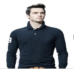 Whole 2023 Men039s Polos new logo highquality big horse cotton men039s fashion longsleeved POLO shirt casual shirt lon7416778