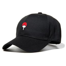 100% Cotton Japanese Anime Dad Hat Uchiha Family Logo Embroidery Baseball Caps Black Snapback Hat Hip Hop for Women Men6610078