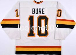 Hockey Custom 10 Pavel Bure # Vancouver Hockey Jersey Embroidery Stitched Customize any number and name Jerseys