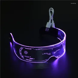 Table Cloth Rechargeable Technology Inspired Luminous Glasses LED Colourful Cool One-piece Sunglasses Bouncy