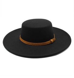 wide brim fedora hats for women autumn and winter women039s round top hat 10cm big eaves felt tweed9965032