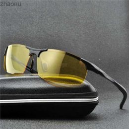 Sunglasses MINCL2019 Aluminum Magnesium Mens Sunglasses Polarized Driving Night Vision Goggles Sunglasses Fishing UV400 Borderless Sunglasses NXXW