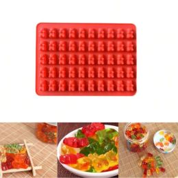 Moulds 50 Grids Gummy Bear Mould Silicone Cute Bears Jelly Mould with Dropper Candy Chocolate Fondant Moulds DIY Baking Decoration Tools