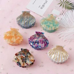 Hair Clips Barrettes Cute shell hair clip womens acrylic claws beach bucket beautiful girl ponytail headwear accessories