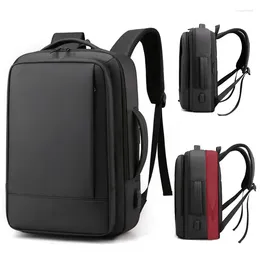 Backpack Expansion Skin Mask Men's Business Commuter USB Rechargeable 15.6 Inch Computer Bag