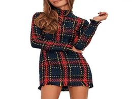 Women Sexy Short Party Dress Female 2018 Winter Long Sleeve Turtleneck Red Black Bodycon Knitted Streetwear Mini Casual Dresses1513722