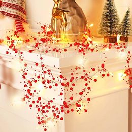 Christmas Decorations Indoor 10ft 30led Festive Lighted Berry Beaded Garland Glow Party Bags For Kids Birthday
