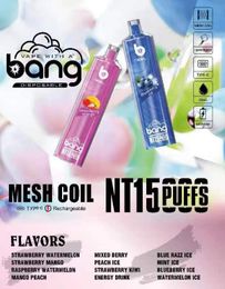 Original Bang XXL15000 15K Puffs e-cigarette 15000 disposable vape Pen E cigarette 25ml pre charged Pod 650mAh rechargeable battery 0/2/3/5% wholesale