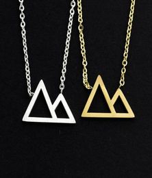 Pendant Necklaces Gothic Mountain Necklace Women Boho Jewellery Stainless Steel Gold Chain Chocker Triangle Hiker Gift Collier Bijou5850547