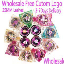 False Eyelashes Wholesale Falseeyelashes 25Mm 5D Mink Bk Fl Strip Lashes 3D 10/30/50/100Pairs Custom Logo Drop Delivery Health Beaut Dhslg